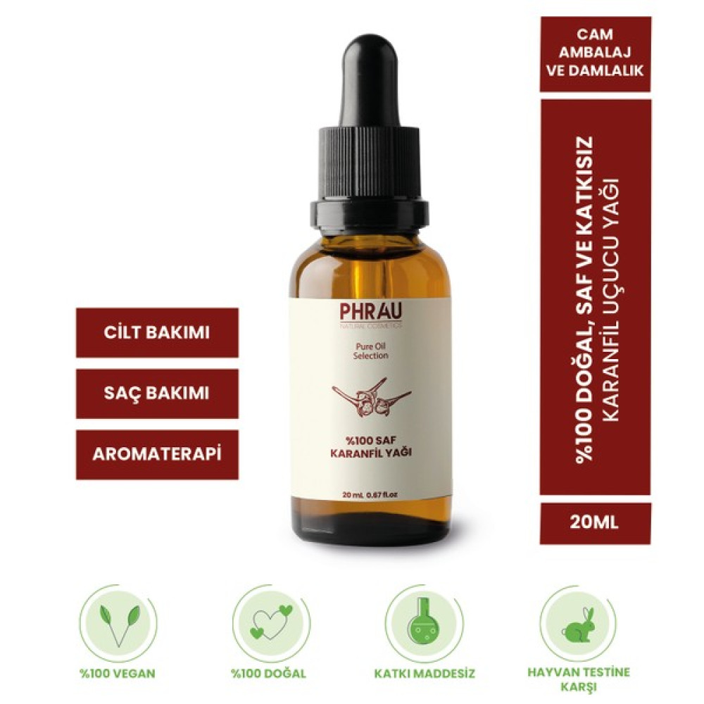 Phrau %100 Saf ve Doğal Karanfil Uçucu Yağı 20 ml Oto Boyaları Fiyatı