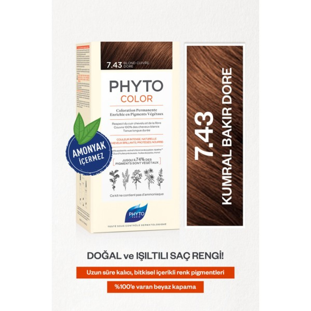 Phyto Phytocolor Bitkisel Saç Boyası 7.43 - Kumral Bakır Dore Yeni Formül - 7.43 Kumral Bakır Dore Saç Boyası Fiyatı