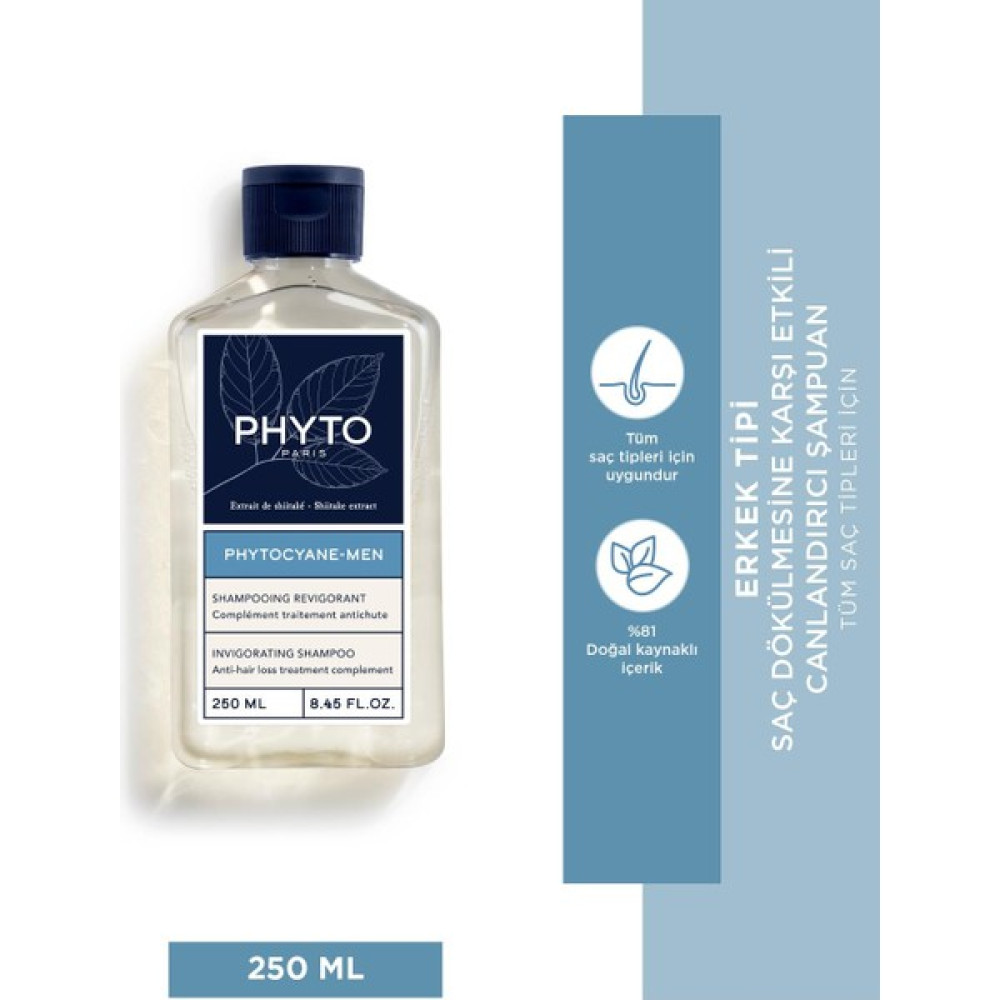 Phyto Phytocyane Men Invigorating Shampoo Erkek Tipi Canlandırıcı Şampuan 250ml Şampuan ve Saç Kremi Fiyatı