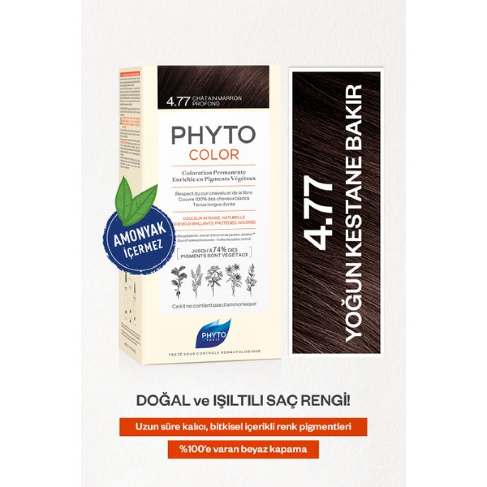 Phytocolor 4.77 Yoğun Kestane Bakır Amonyaksız Kalıcı Bitkisel Saç Boyası Saç Boyası Fiyatı