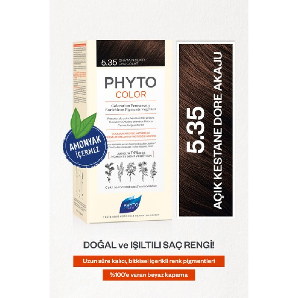 Phytocolor 5.35 Açık Kestane Dore Akaju Amonyaksız Kalıcı Bitkisel Saç Boyası Saç Boyası Fiyatı