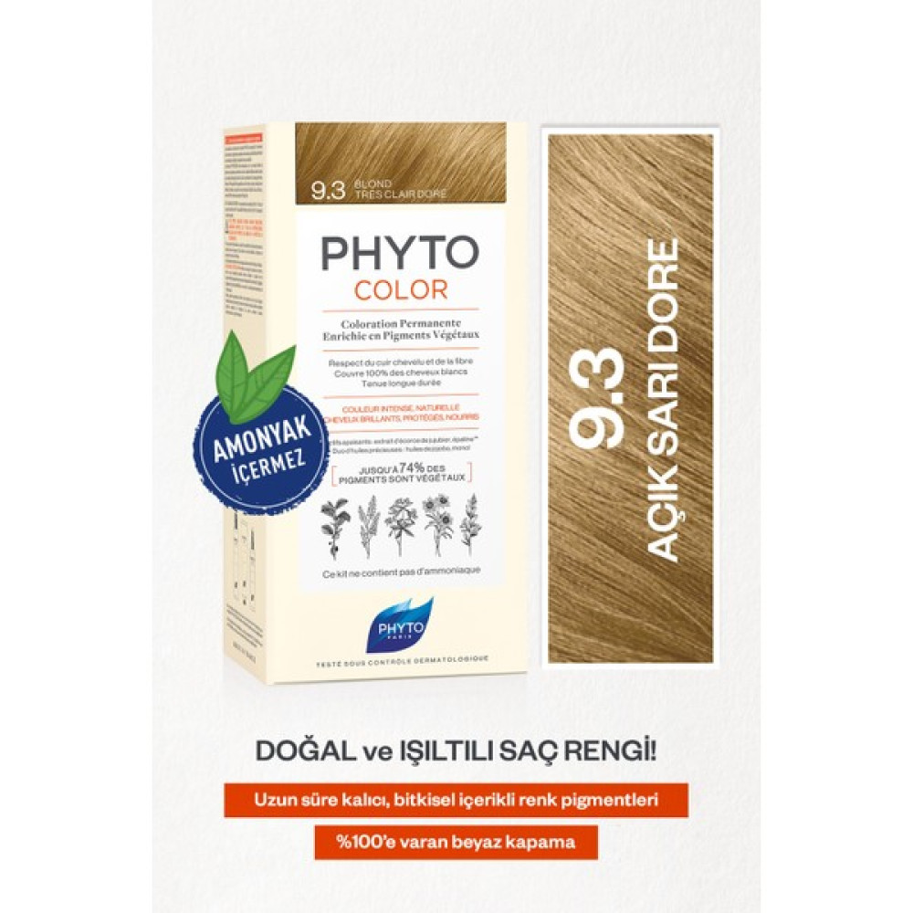 Phytocolor 9.3 Açık Sarı Dore Amonyaksız Kalıcı Bitkisel Saç Boyası Saç Boyası Fiyatı