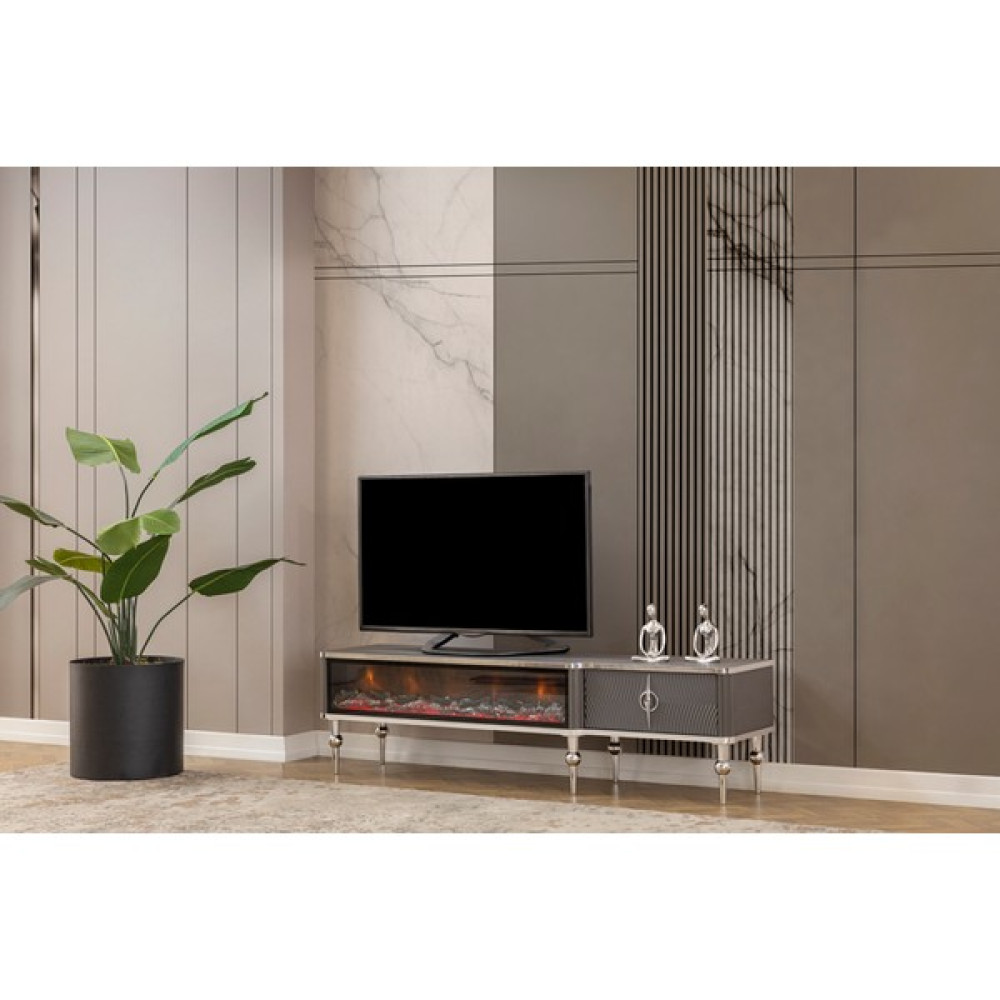 Pi Color Şömineli Tv Ünitesi Derya - Antrasit Tv Ünitesi / Sehpası Fiyatı