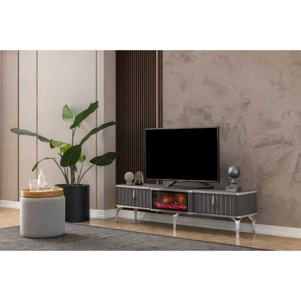 Pi Color Şömineli Tv Ünitesi Pera - Antrasit Tv Ünitesi / Sehpası Fiyatı