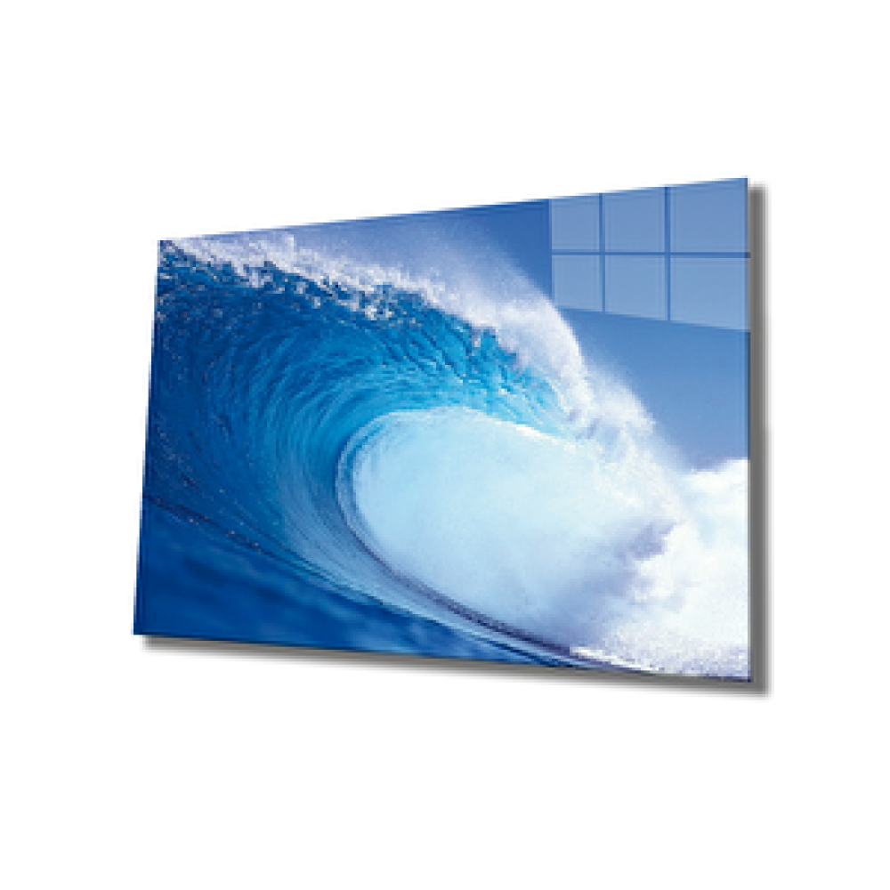 Pi Dekorasyon Deniz Dalgası Manzarası Cam Tablo Sea Waves 36x23 cm Tablo & Poster Fiyatı