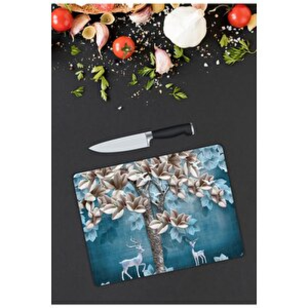 Pi Dekorasyon Geyikler | Cam Kesme Tahtası | 25 Cm X 35 Cm Kesme Tahtaları / Kesim Tablaları Fiyatı