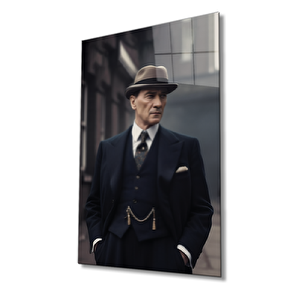 Pi Dekorasyon Yapay Zeka Atatürk Portresi Cam Tablo Ev Ve Ofis Duvar Dekoru 90x60 cm Tablo & Poster Fiyatı