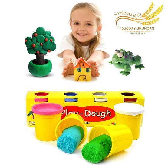 Pi İthalat Büyük Boy Play Dough 4 Renkli Buğday Unu Oyun Hamuru
