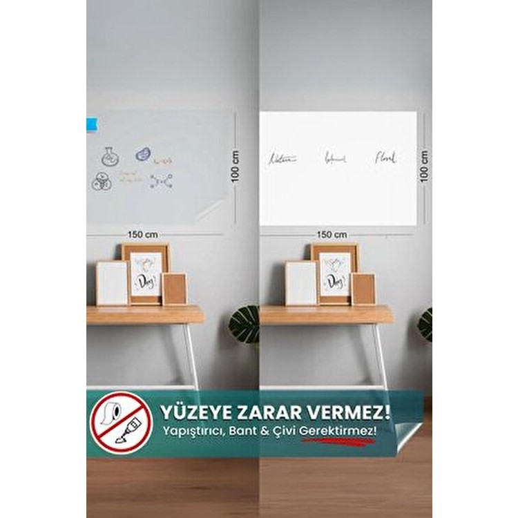 Pi Papers 1 Beyaz 1 Şeffaf Kendiliğinden Tutunan Yapışkansız Sihirli Akıllı Kağıt Yazı Tahtası 100 x 150 cm - Şeffaf - Beyaz Diğer Fiyatı