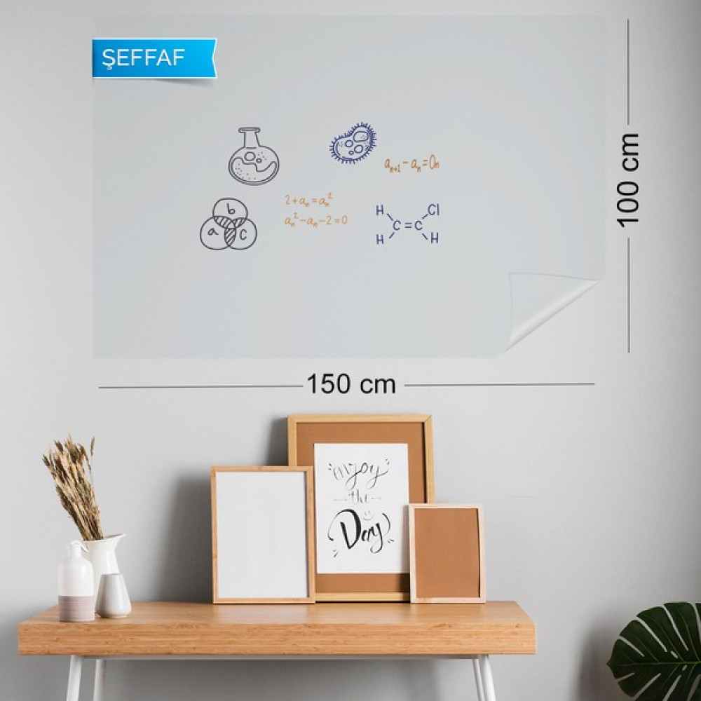 Pi Papers Akıllı Kağıt - 100x150 Cm Şeffaf, 2 Adet Yapışkansız Tutunan, Statik, İnovatif, Pratik Yazı Tahtası - 100 x 150 cm Yazı Tahtası Kalemi Fiyatı