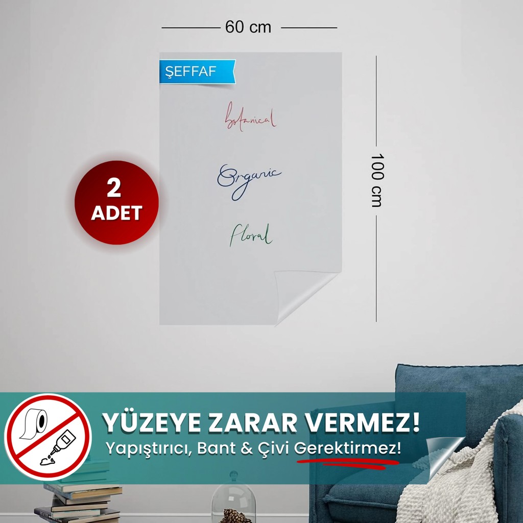 Pi Papers Akıllı Kağıt - 60x100 Cm Şeffaf, 2 Adet Pratik Inovatif, Statik Yapışkansız Tutunan Yazı Tahtası - 60 x 100 cm SSD / Solid State Drive Fiyatı