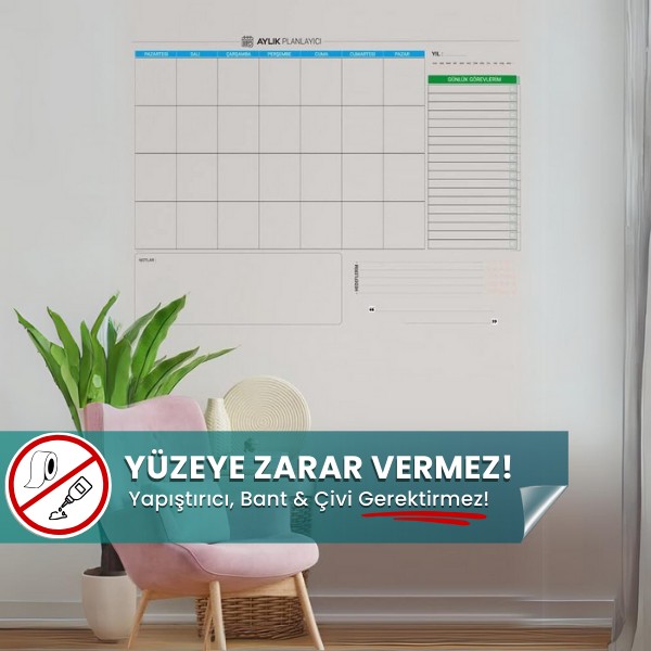 Pi Papers Günlük, Haftalık ve Aylık Planlayıcı Seti Yapışkansız Statik Tutunabilir Akıllı Kağıt Yazı Tahtası - Şeffaf Diğer Fiyatı