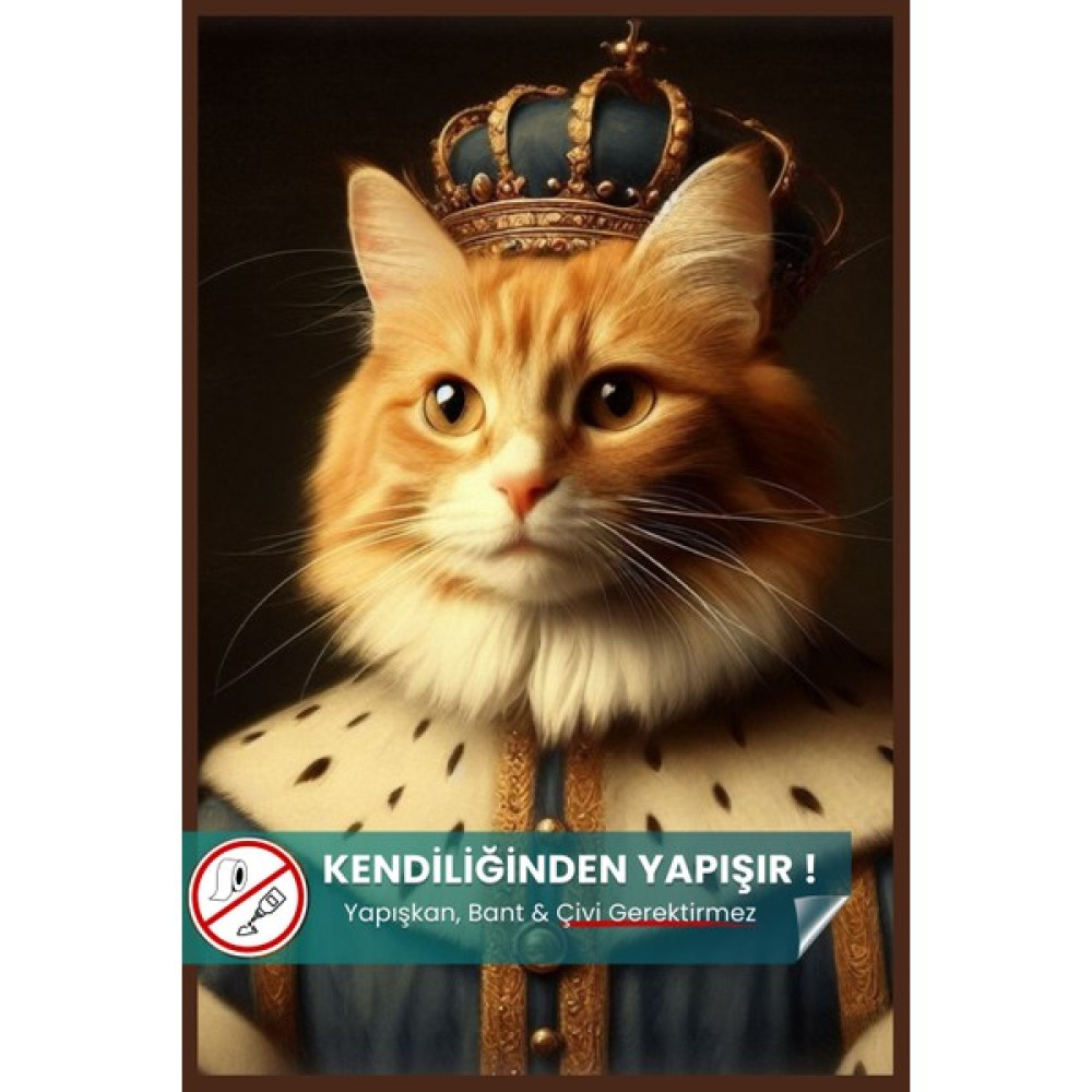 Pi Papers Kral Kedi Posteri, Kral Kedi Posteri, Yüksek Çözünürlüklü Akıllı Kağıt Poster, Yapay Zeka Tasarım - 50x50 Cm Poster Fiyatı