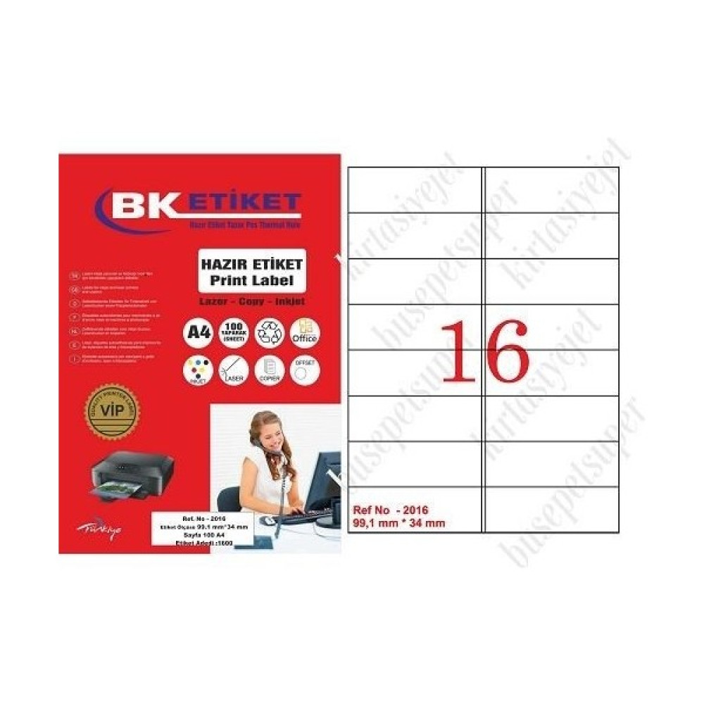 Pia Etiket Pia Lazer Etiket TW-2016 100 A4 Sayfa Laser Etiket 99.1 x 34 mm Boyutunda 1 A4 Sayfada 16 Etiket Etiket Makinesi Fiyatı