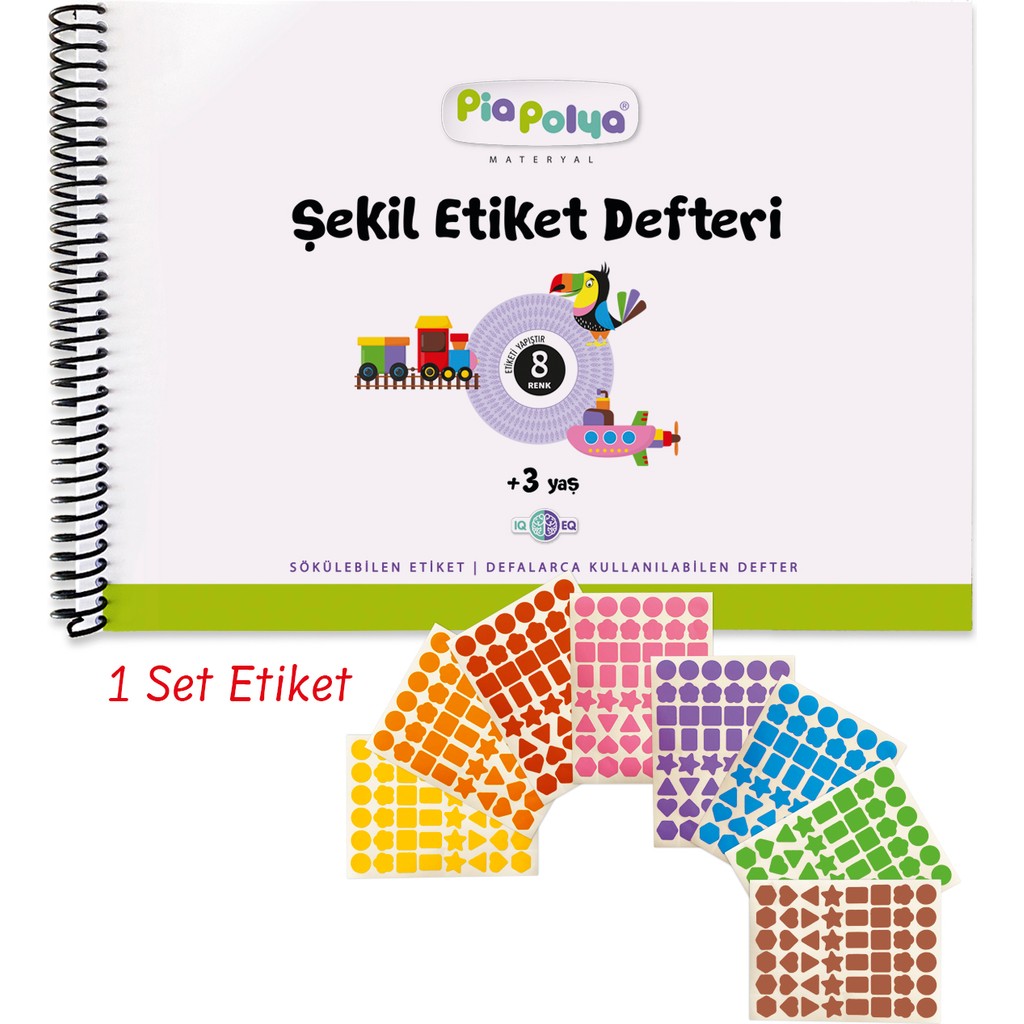 Pia Polya 8 Şekil | 8 Renk | 1 Set Etiketli, Şekil Etiket Defteri ve Etiketleri | Okul Öncesi Defteri Defter & Kağıt Ürünleri Fiyatı