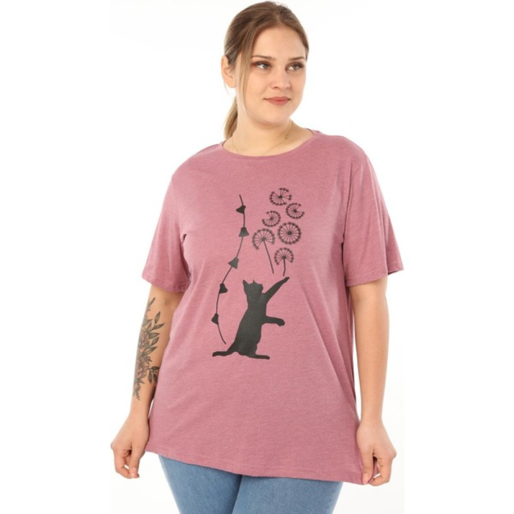 Pianoluce Kadın Büyük Beden Baskılı Yarım Kol T-Shirt Bayan T-shirt Fiyatı