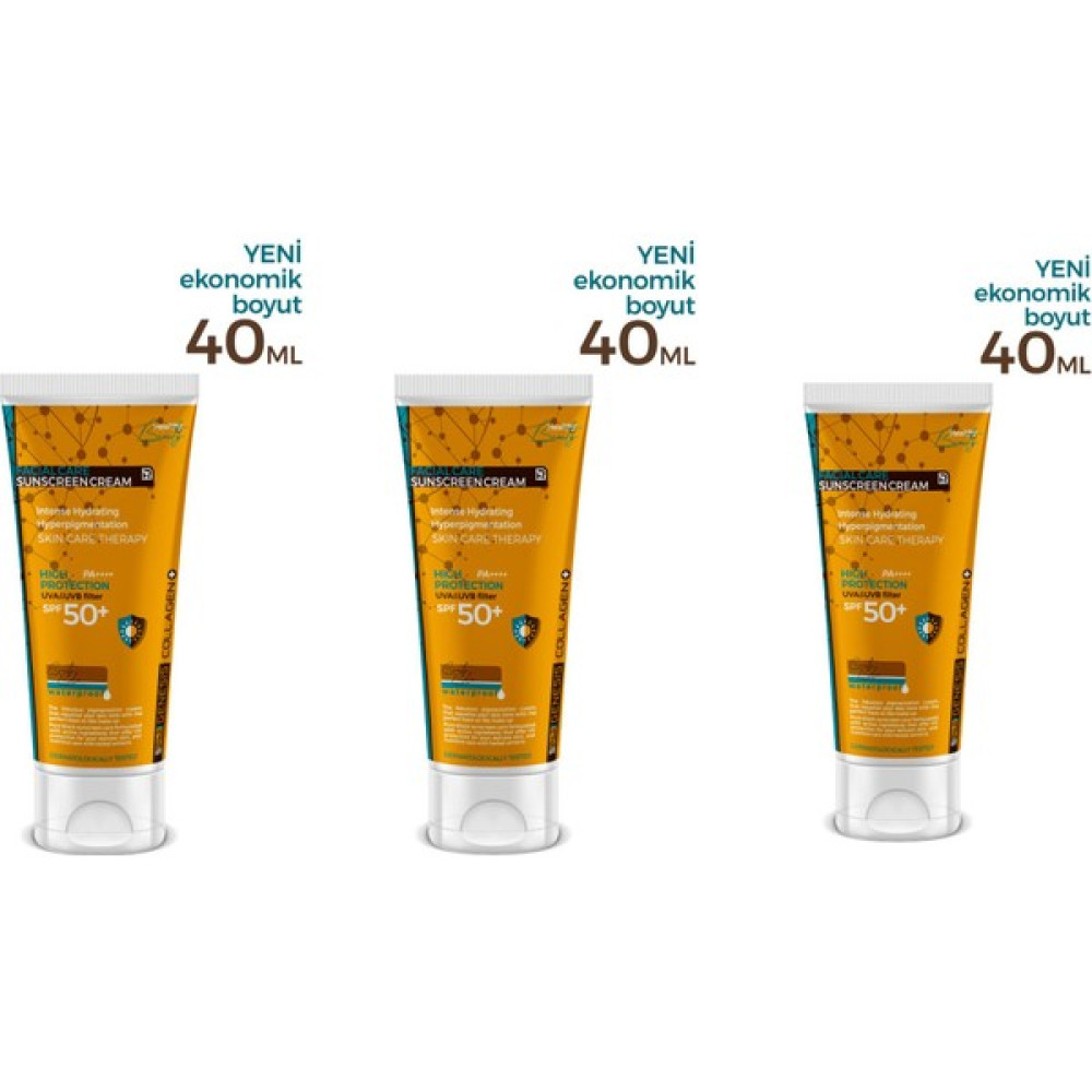 Piar Genesis Collagen Hyerpigmentation Suncream SPF50 Renkli Kapatıcı Yüz Güneş Kremi 40 ml 3' lü Set Güneş Kremleri ve Losyonları Fiyatı