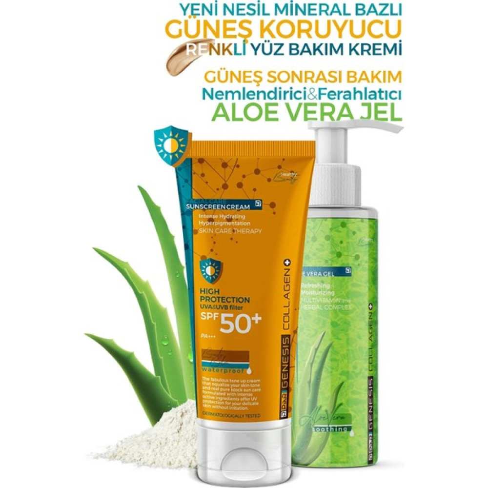 Piar Genesis Collagen Hyperpigmentation Suncream SPF50+ After Sun Aloe Vera Gel 100 ml Set Güneş Kremleri ve Losyonları Fiyatı