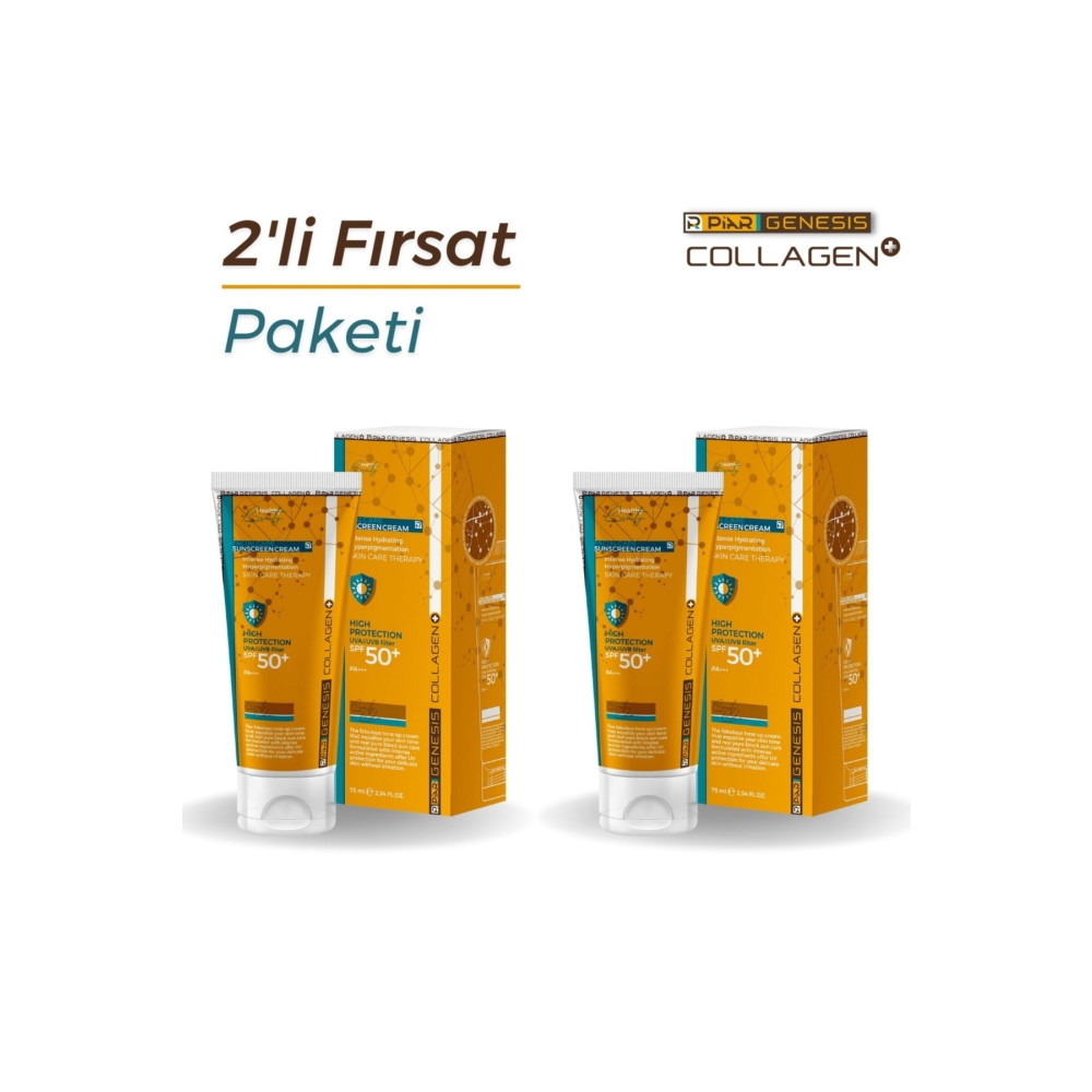 Piar Genesis Kolajen Leke Karşıtı Ton Eşitleyici Spf 50 Renkli Yüz Güneş Kremi 75 Ml Ikili Set Güneş Kremleri ve Losyonları Fiyatı