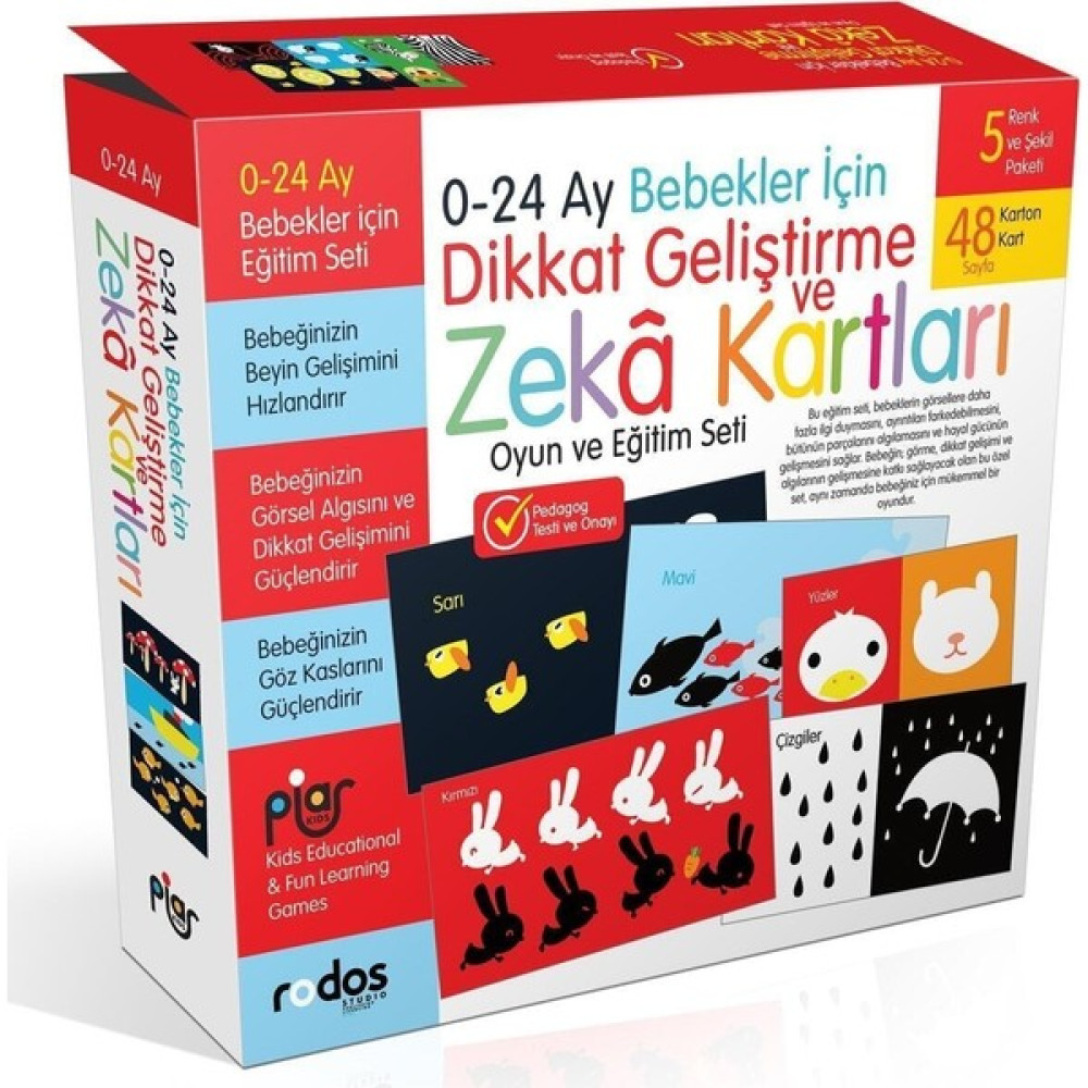 Piar Kids / 0-24 Ay Bebekler Için Dikkat Geliştirme ve Zeka Kartları Oyun ve Eğitim Seti Çocuk Oyuncağı Fiyatı