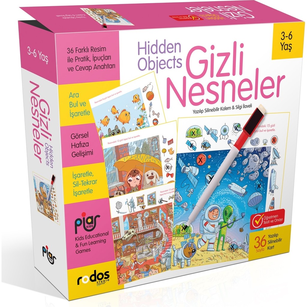 Piar Kids / Gizli Nesneler-Hidden Objects / 3-6 Yaş / Gizli Resmi Bul ve İşaretle Diğer Fiyatı