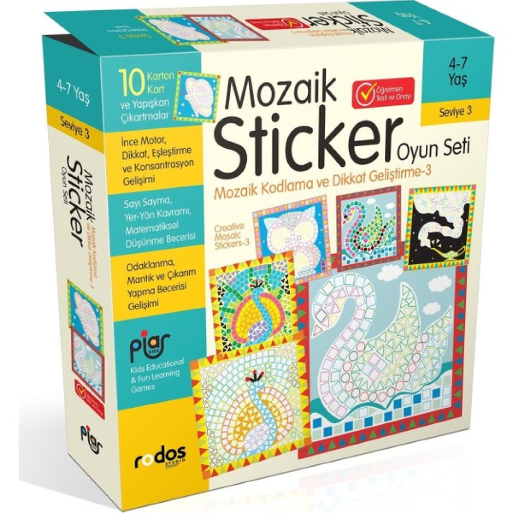 Piar Kids / Mozaik Kodlama ve Dikkat Geliştirme Seti 3 / Seviye 3 Çocuk Oyuncağı Fiyatı