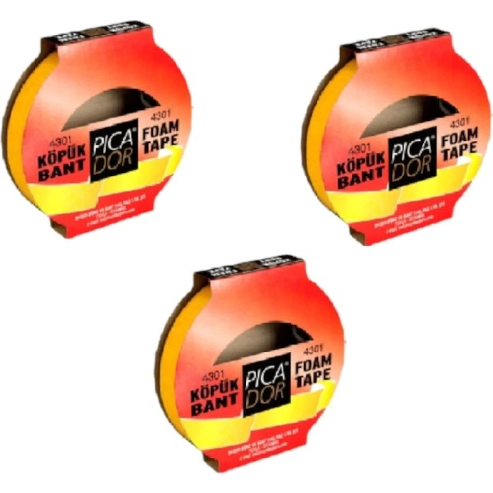 Picador 4300 Pe Köpük Hotmelt Askılı (5 mt * 12 Mm) ( 3 Adet ) - Sarı - Şeffaf Oto Boyaları Fiyatı