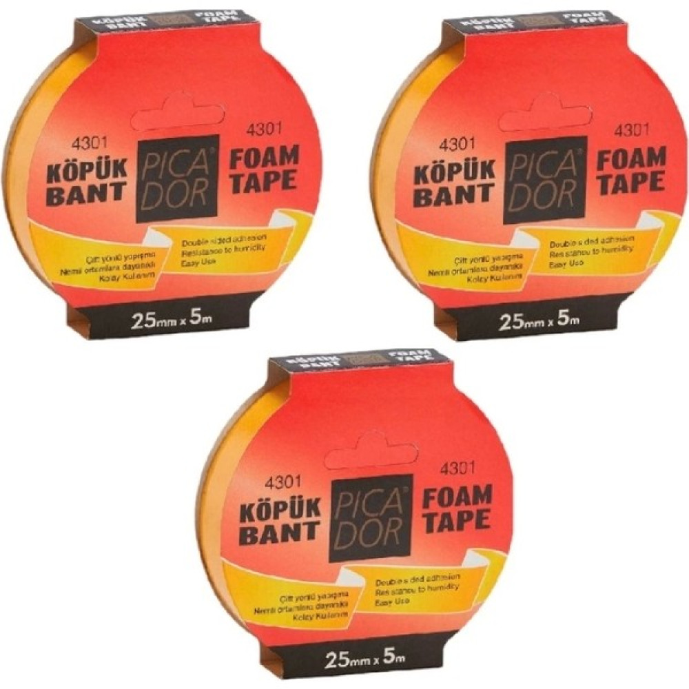 Picador 4300 Pe Köpük Hotmelt Askılı (5 mt * 25 Mm) ( 3 Adet ) Oto Boyaları Fiyatı