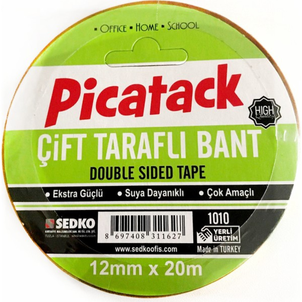 Picador Çift Taraflı Kağıt Bant 12 mm x 20 M Ofis Malzemeleri Fiyatı