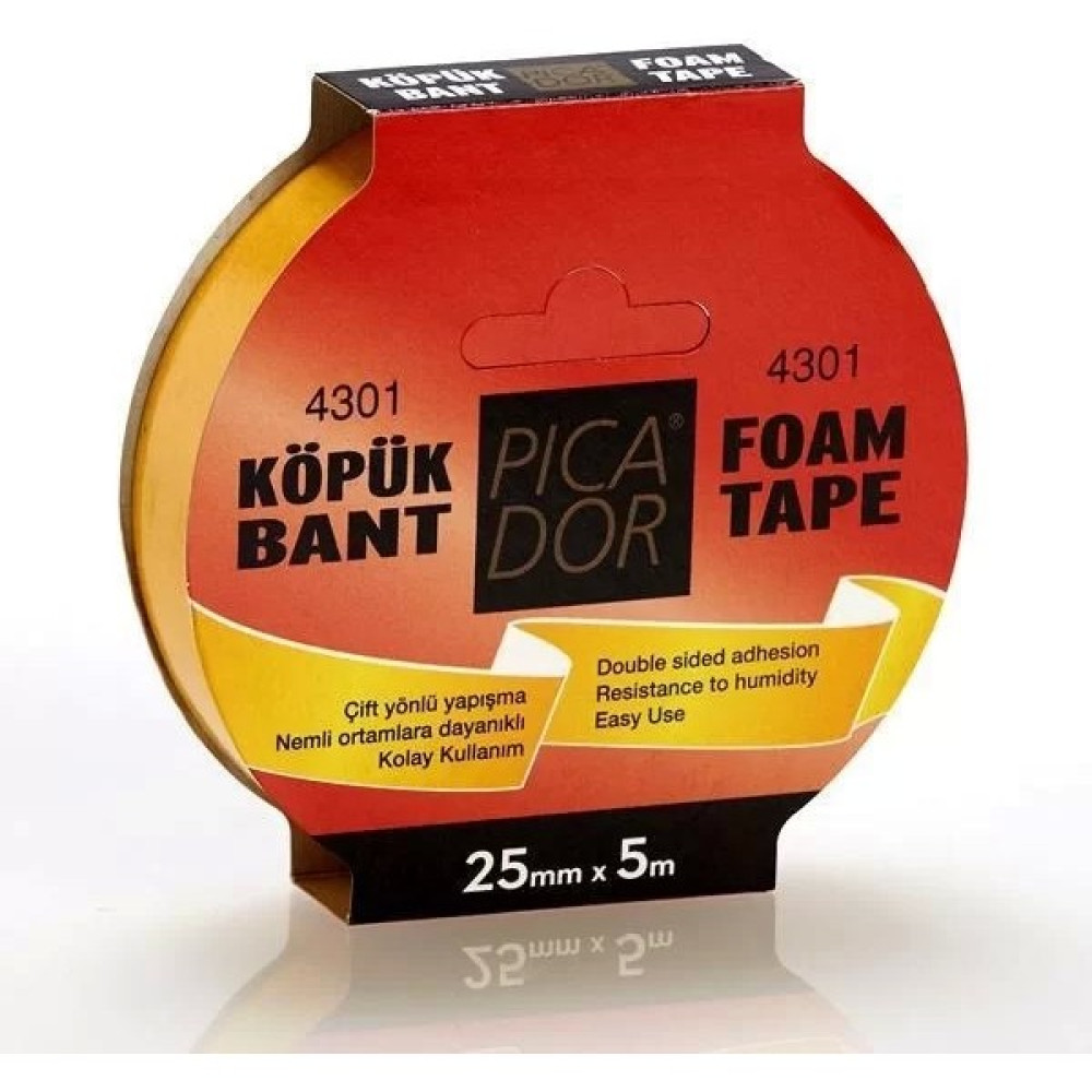 Picador Çift Taraflı Köpük Bant 25MMX5M (KN005) Oto Boyaları Fiyatı