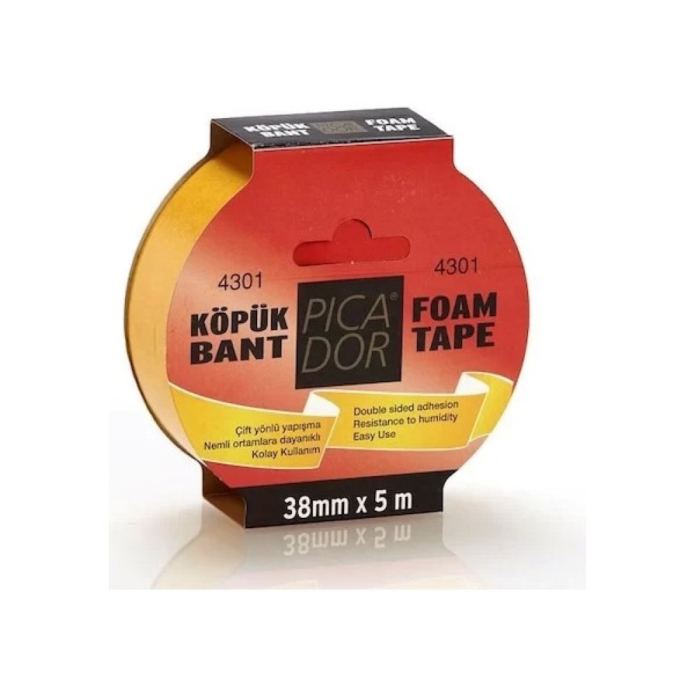 Picador Çift Taraflı Köpük Bant 38MMX5M Askılı (KO004) Oto Boyaları Fiyatı