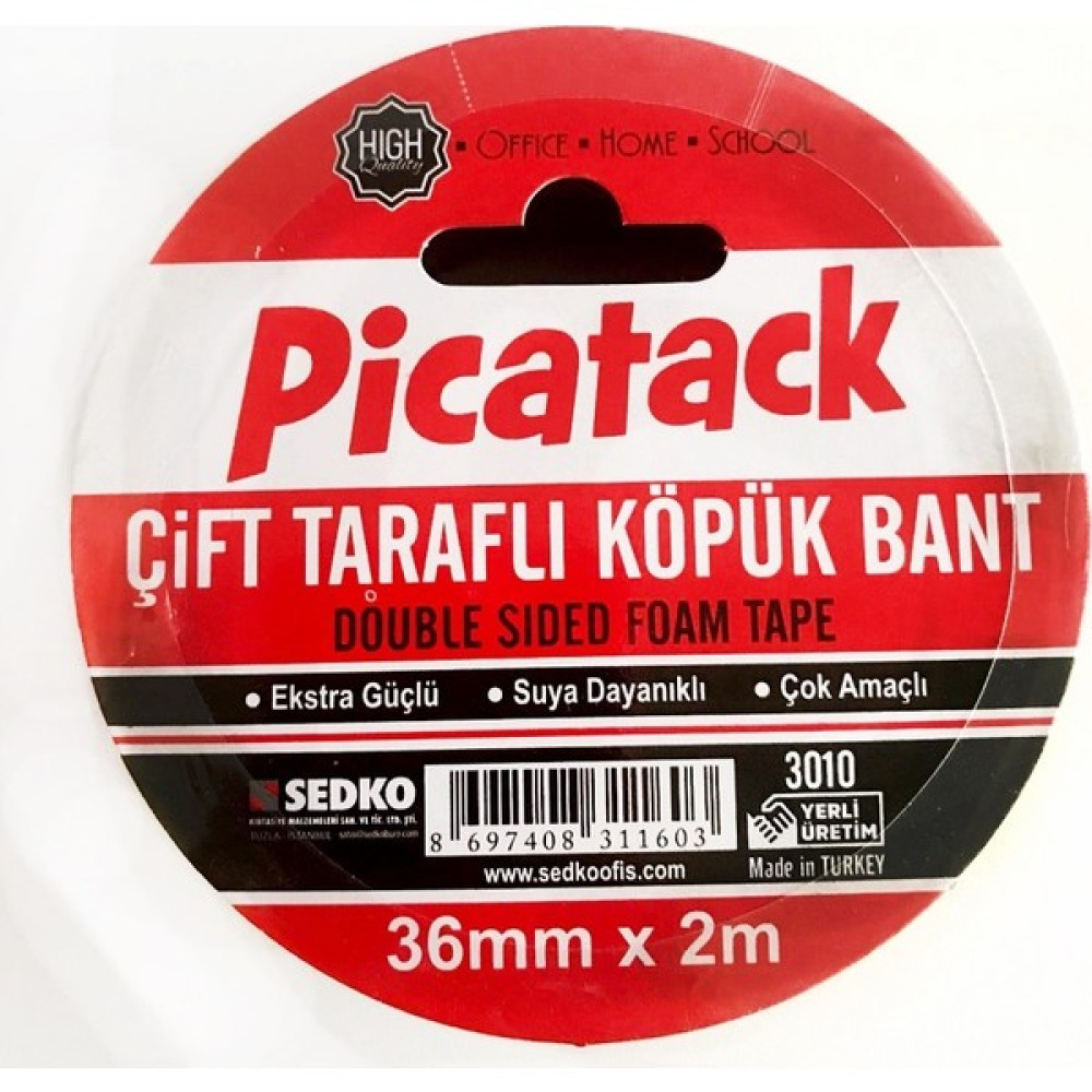 Picador Force Çift Taraflı Köpük Bant 24 mm x 2mt Ofis Malzemeleri Fiyatı
