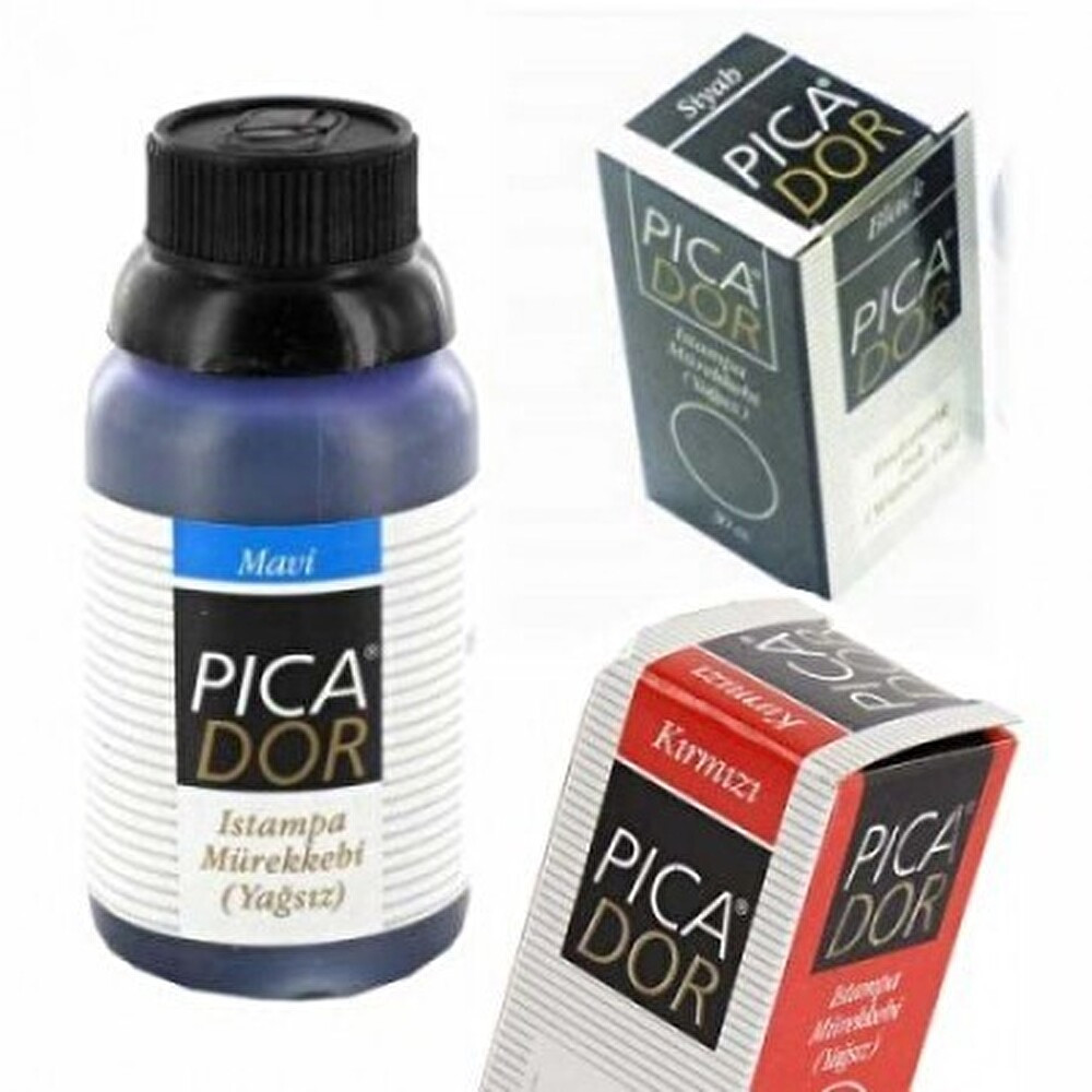 PİCADOR ISTAMPA MÜREKKEBİ 30 CC - MAVİ CD-DVD-Asetat Kalemi Fiyatı