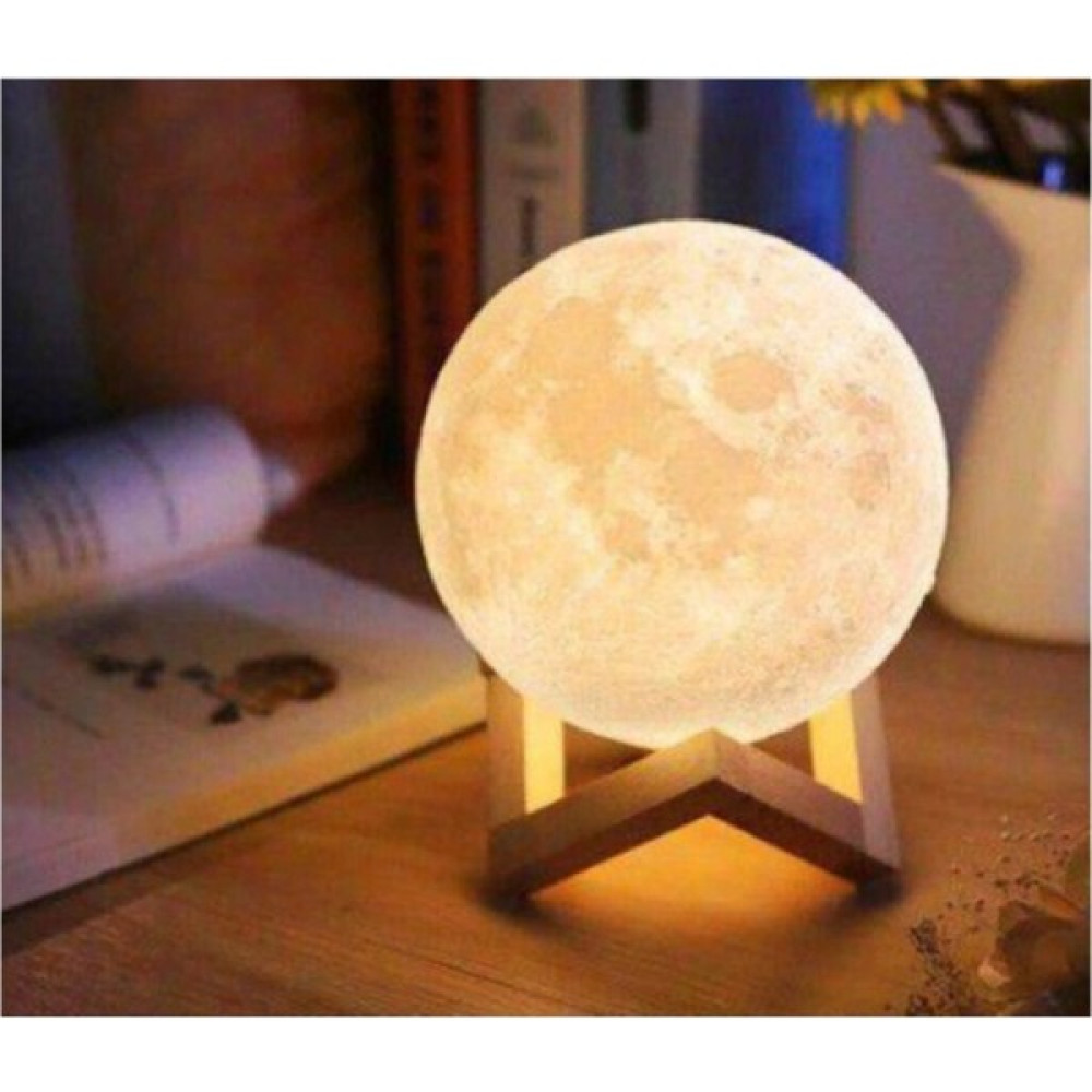 Picare 3D Ahşap Standlı Ay Gece Lambası Dekoratif Küre Led - Beyaz Gece Lambası Fiyatı