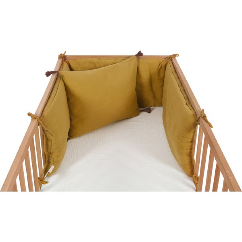 Piccoboom Müslin Bumper Yan Koruma Seti 180 x 32 cm - Hardal Bebek Yatak Bariyeri Fiyatı