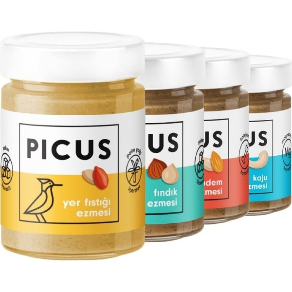 Picus Fıstık Ezmesi, Kaju Ezmesi, Badem Ezmesi, Fındık Ezmesi - 885 gr Diğer Fiyatı