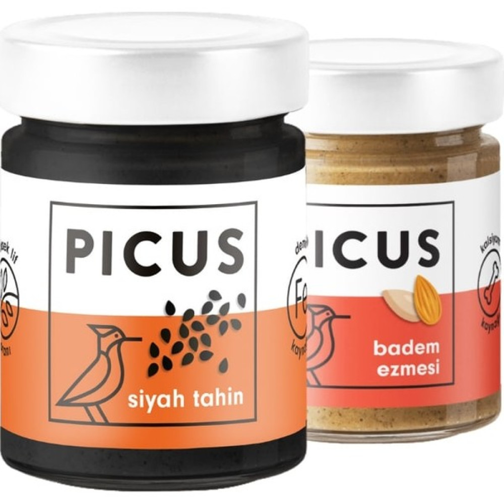 Picus Siyah Tahin 210 gr x 1 Badem Ezmesi 195 gr x 1 - 405 gr Diğer Fiyatı