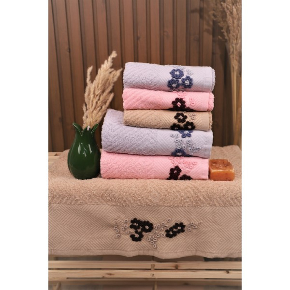 Pidora Textil 3lü Çeyizlik Pamuklu 3 Adet Mutfak & 3 Adet El Yüz Analı Kızlı Havlu - 50 x 90 cm - 30 x 50 cm - Kahve El / Yüz Havlusu Fiyatı