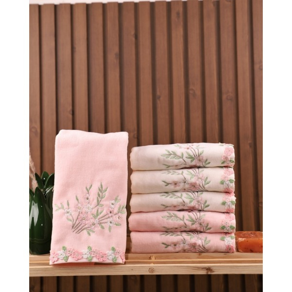 Pidora Textil 6'lı Işlemeli Çeyizlik 30 x 50 Mutfak Havlusu - 30 x 50 cm - Krem El / Yüz Havlusu Fiyatı