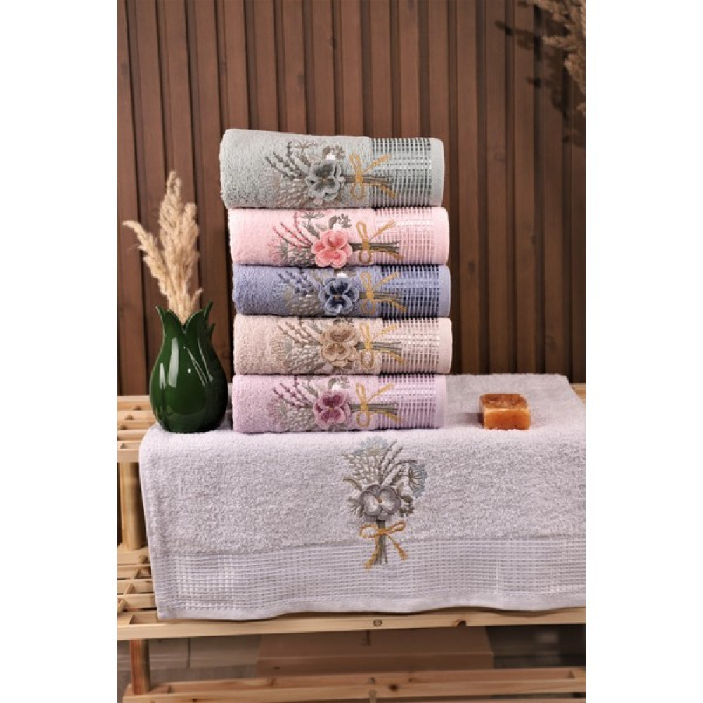 Pidora Textil 6'lı Kutulu Çeyizlik Güpürlü 50 x 90 El Yüz Havlusu - 50 x 90 cm - Mavi El / Yüz Havlusu Fiyatı