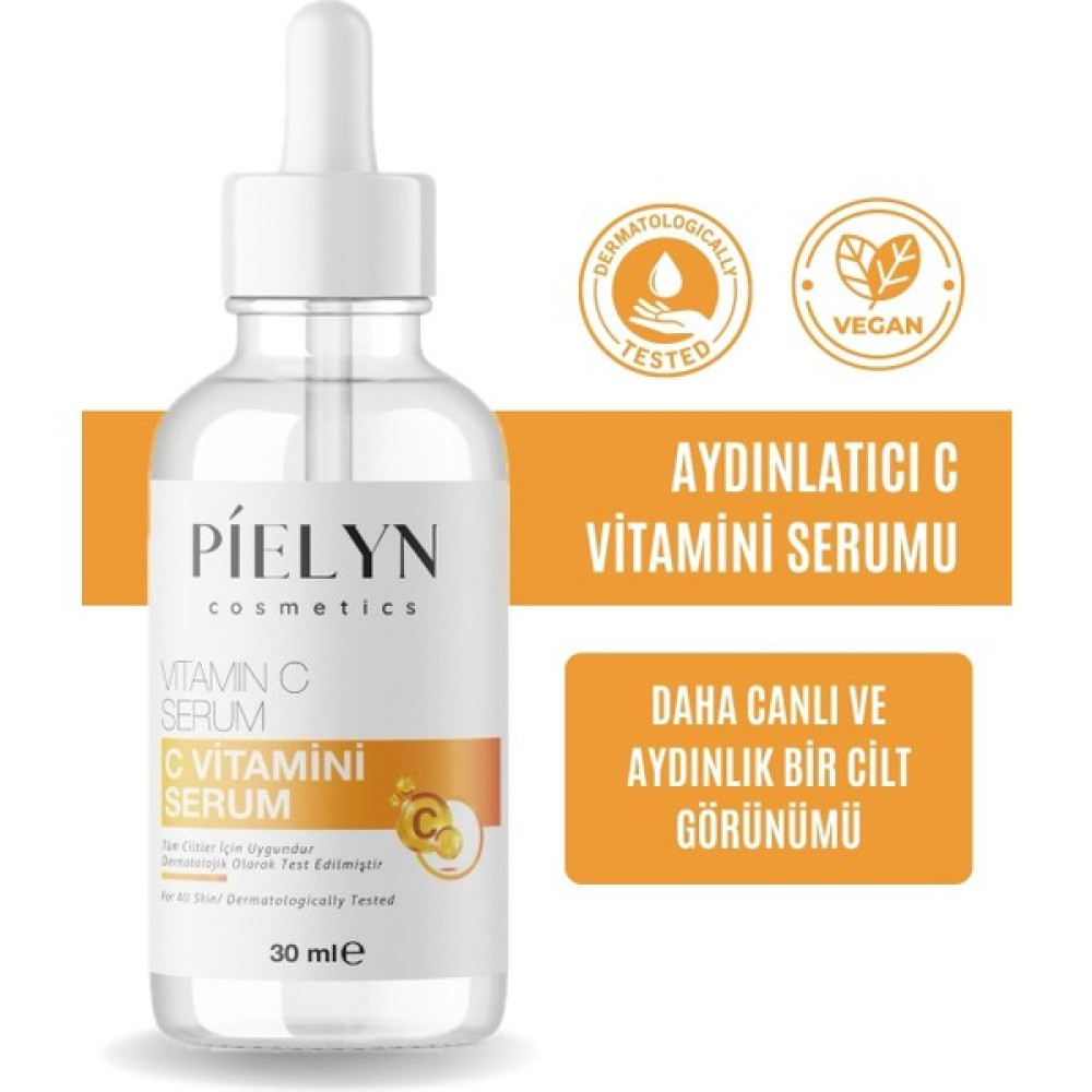 Pielyn C Vitamini Aydınlatıcı Renk Tonu Eşitleyici Serum Vitamin C + Hyaluronic Acid 2% 30 ml Anti-Aging / Yaşlanma Karşıtı Fiyatı