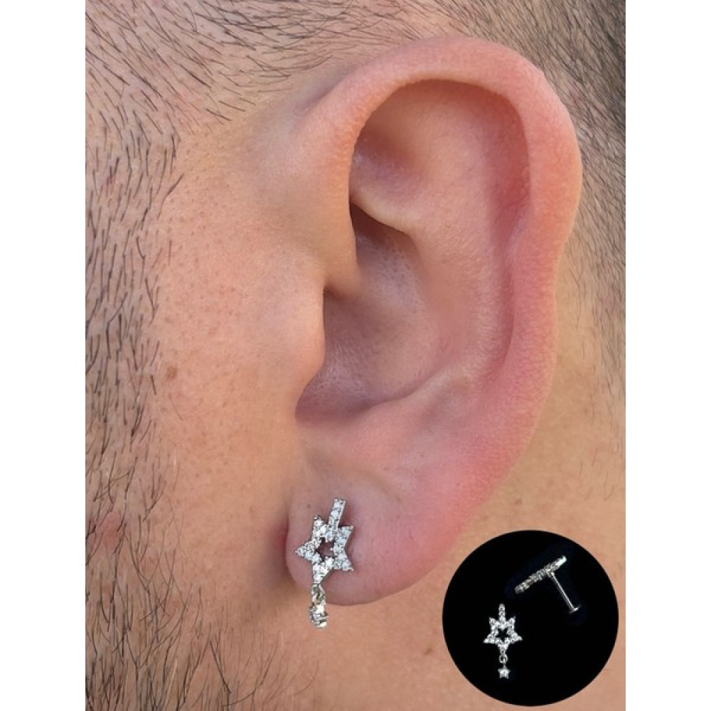 Piercing Market Erkek Çelik Cerrahi Çelik Tragus Helix Kıkırdak Piercing Küpe Altın & Gümüş Piercing Fiyatı