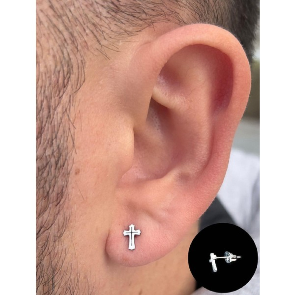 Piercing Market Erkek Çelik Haç Figürlü Küpe Küpeler Fiyatı