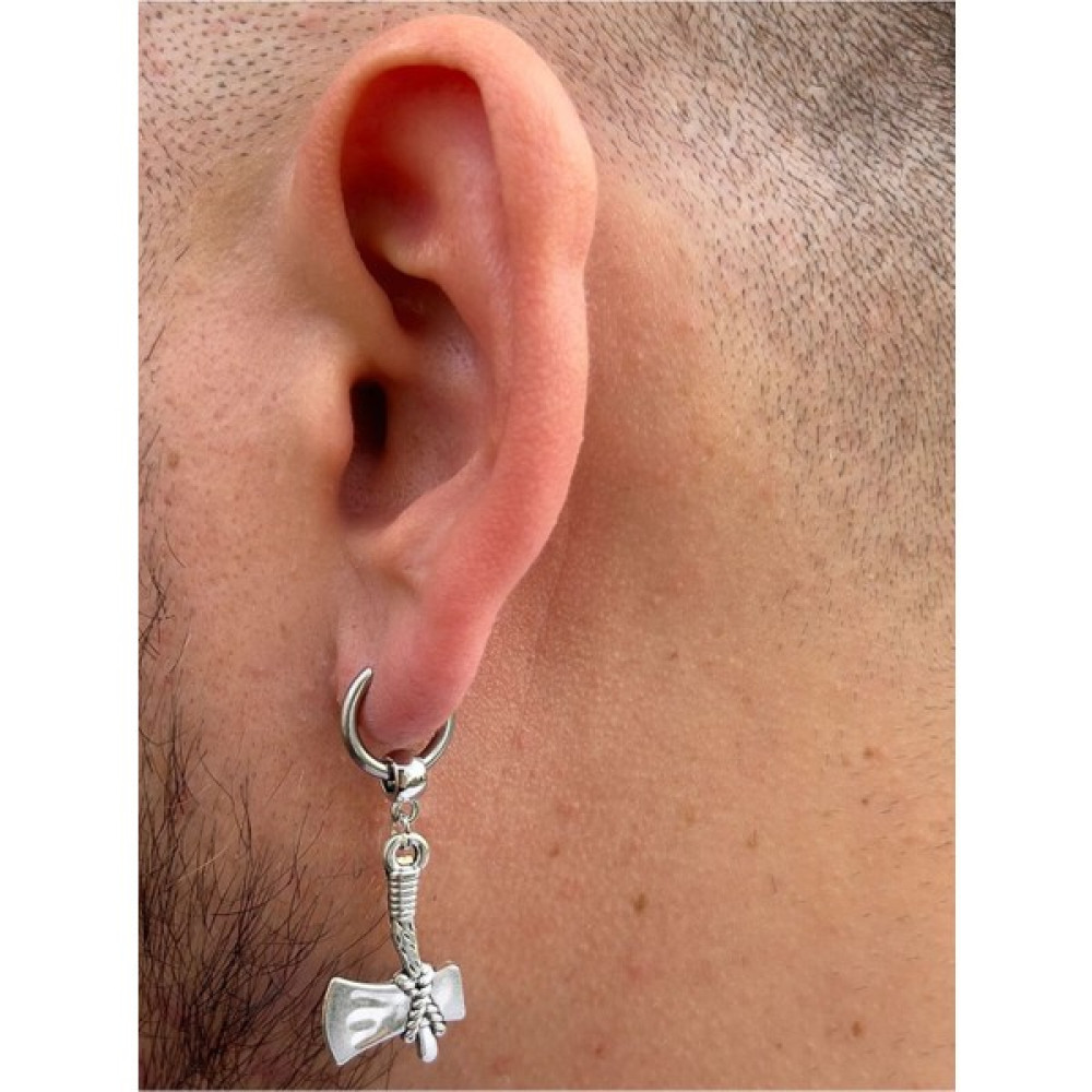 Piercing Market Erkek Çelik Takı Halka Sallantılı Balta Model Küpe Paslanma Kararma Yapmaz Küpeler Fiyatı