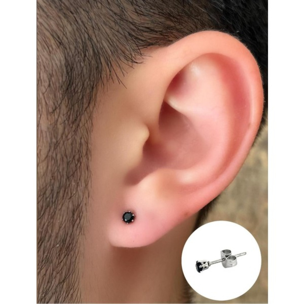 Piercing Market Erkek Çelik Takı Paslanmaz Kararmaz Zirkon Taşlı Moda Küpe Küpeler Fiyatı