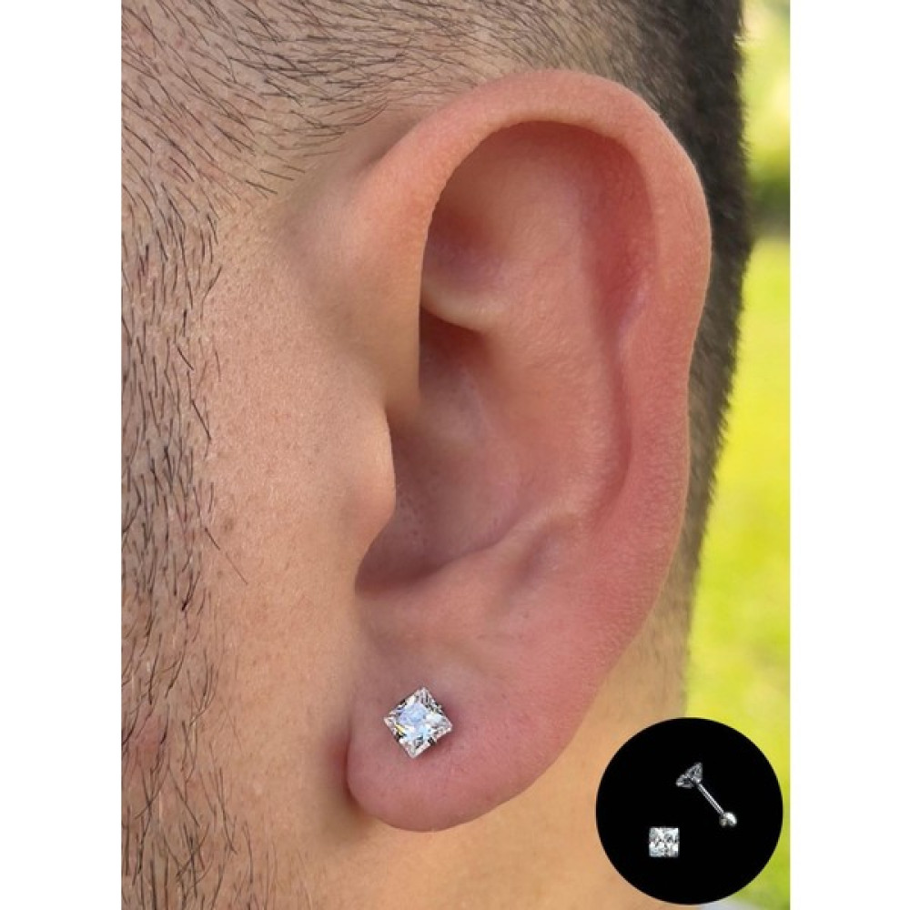 Piercing Market Unisex Cerrahi Çelik Şık Zirkon Taşlı Tragus Helix Kıkırdak Piercing Küpe Altın & Gümüş Piercing Fiyatı