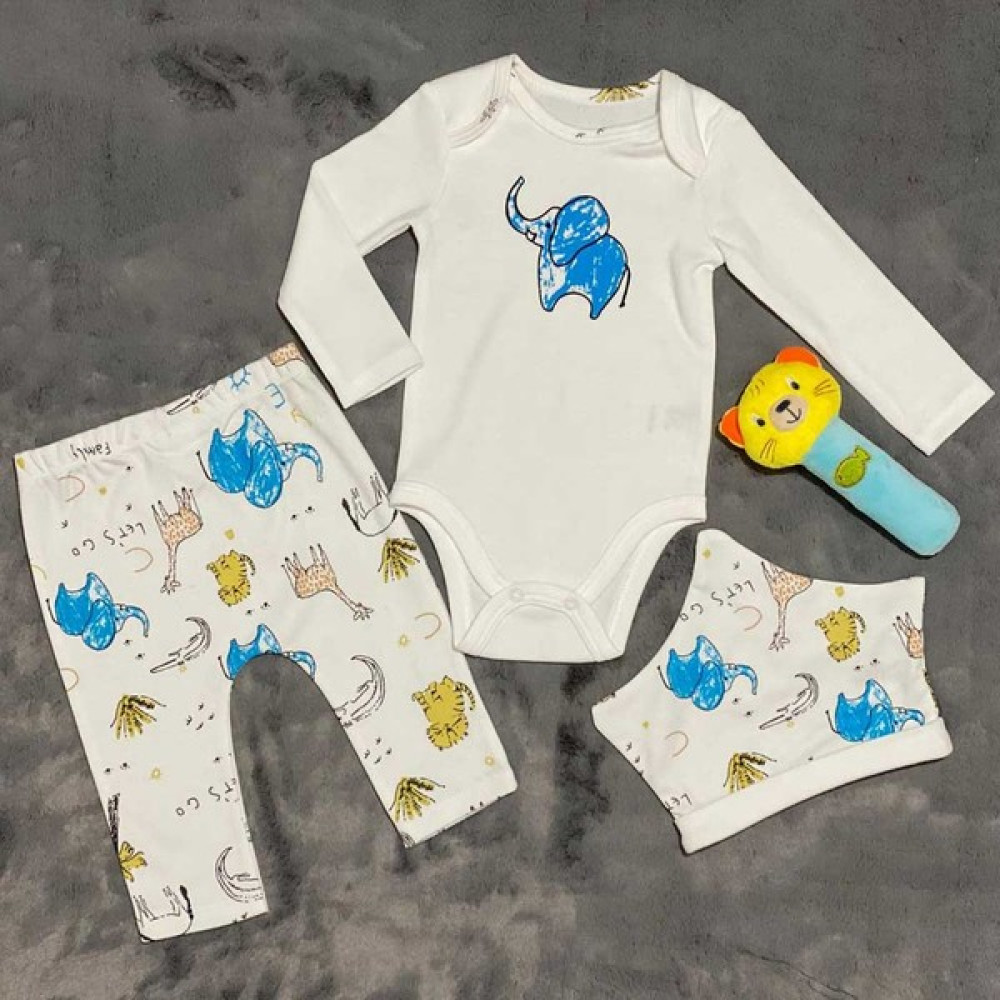 Pieros Baby 0036 Erkek Bebek 3'lü Takım Bebek Giysi Takım Fiyatı
