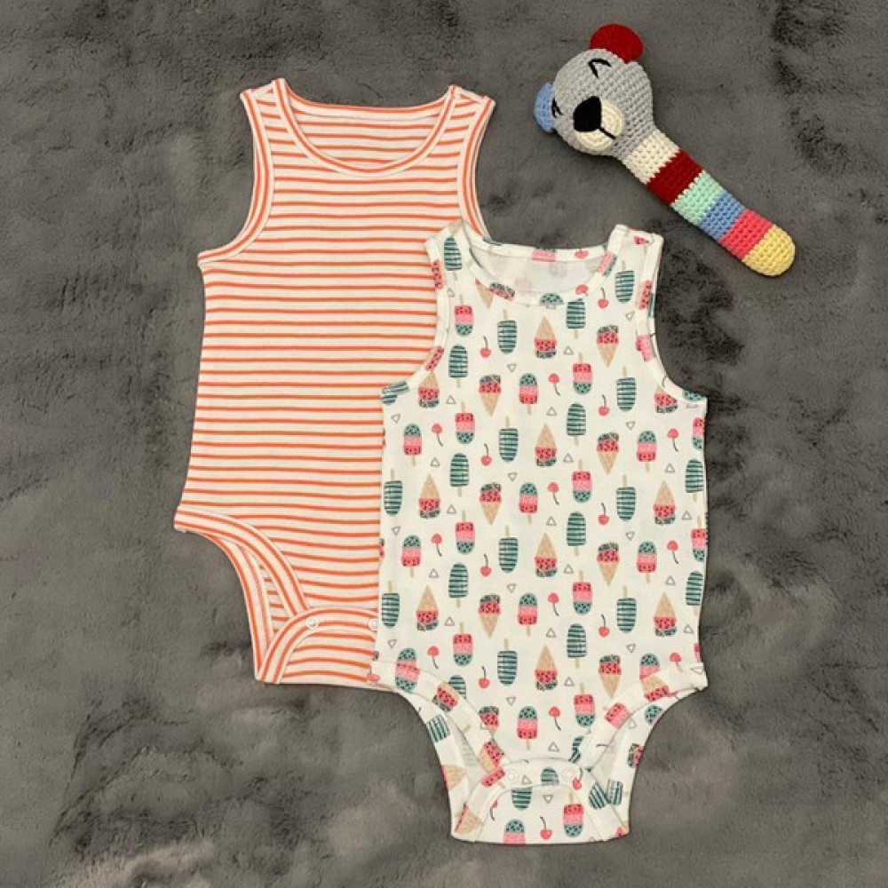 Pieros Baby 0076 Kız Bebek 2'li Kolsuz Badi Bebek Body Fiyatı
