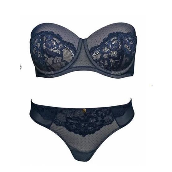 Pierre Cardin 4626 Siyah Straplez Sütyen Külot Takım