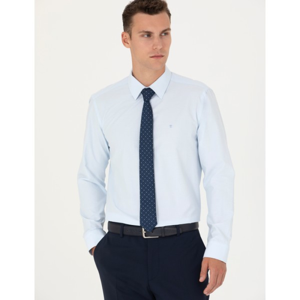 Pierre Cardin Erkek Açık Mavi Slim Fit Uzun Kollu Basic Gömlek 50275622-VR003 Erkek Gömlek Fiyatı